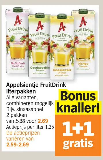 Promotie: Appelsientje FruitDrink