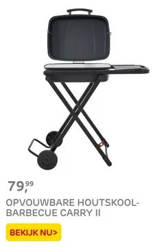 Aanbieding: OPVOUWBARE HOUTSKOOL-BARBECUE CARRY II