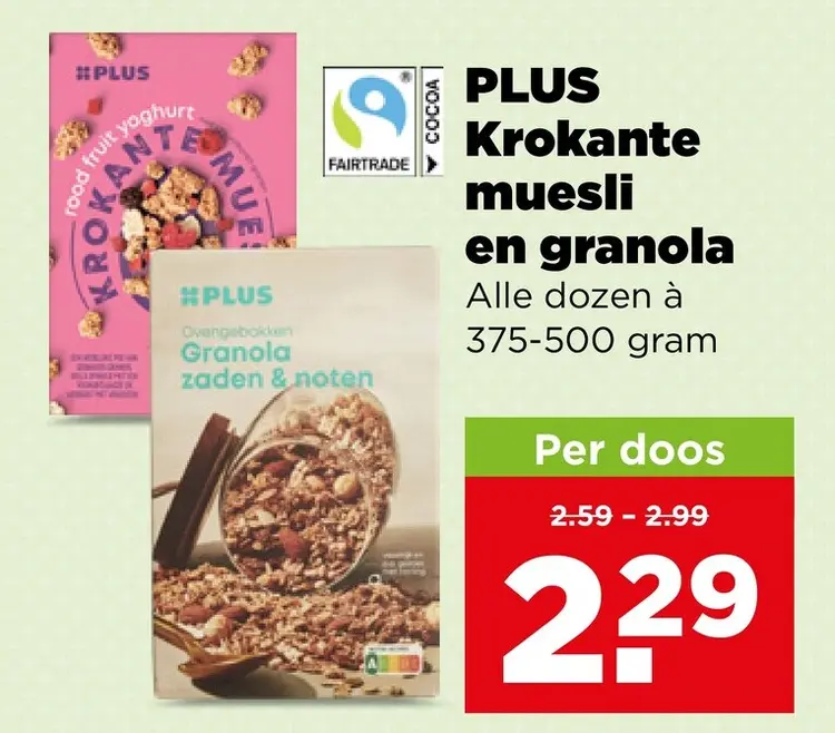 Aanbieding: Krokante muesli en granola