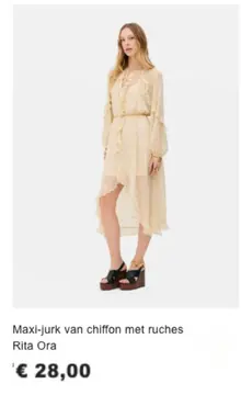 Aanbieding: Maxi-jurk van chiffon met ruches Rita Ora