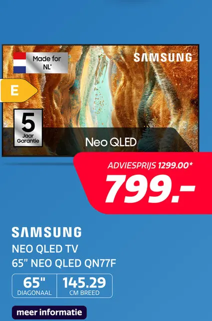 Aanbieding: Samsung 65" NEO QLED QN77F (2025)