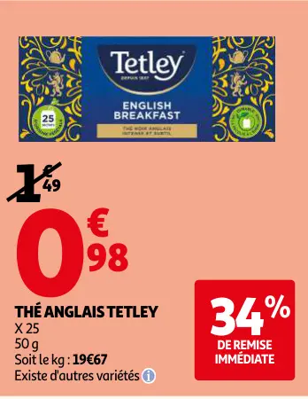 Promotie: Thé anglais Tetley
