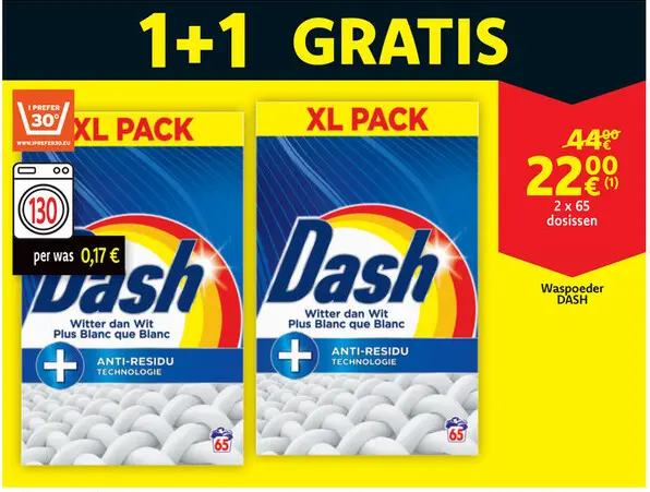 Aanbieding: Dash Witter dan Wit Plus Blanc que Blanc