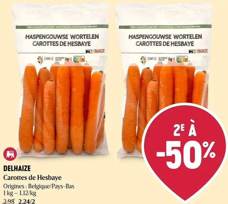 Offre: Delhaize Carottes de Hesbaye