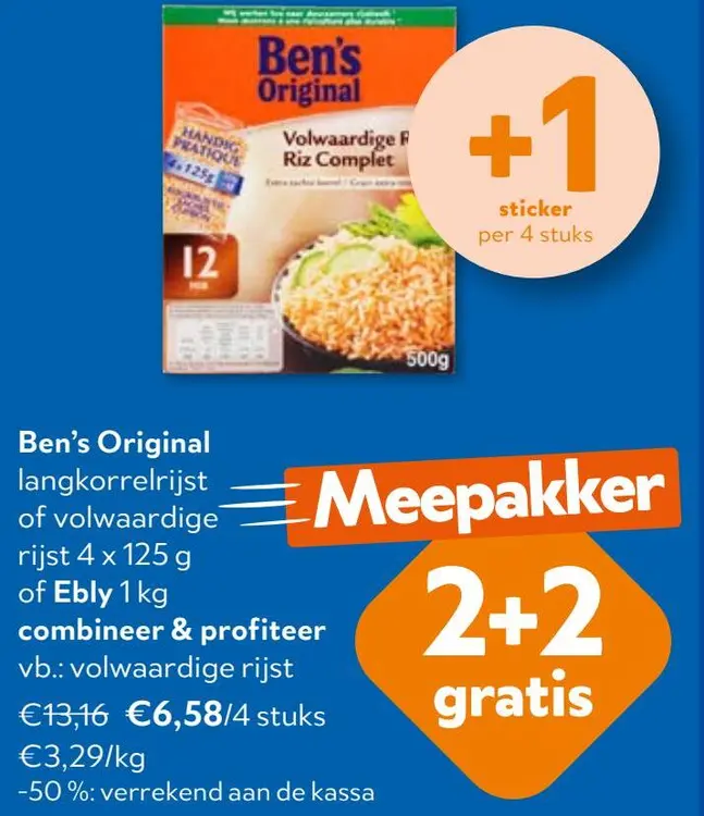 Aanbieding: Langkorrelrijst of volwaardige rijst of Ebly