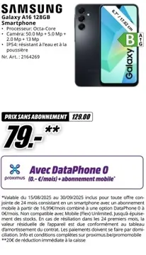 Offre: Galaxy A16 128GB Smartphone