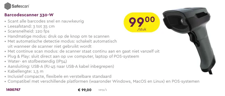 Promotie: Barcodescanner 330-W