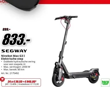 Promotie: Ninebot Max G3 I Elektrische step