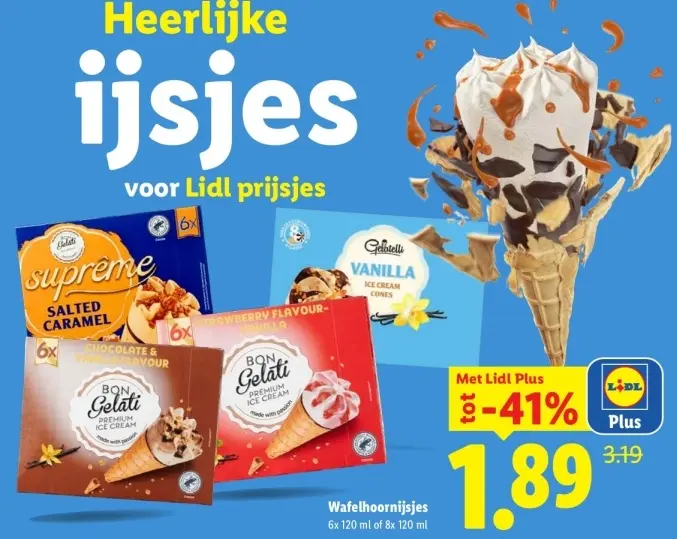 Aanbieding: Wafelhoornijsjes