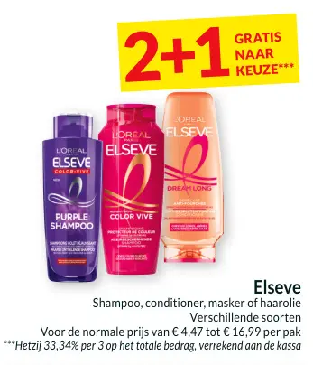 Promotie: Elseve Shampoo, conditioner, masker of haarol