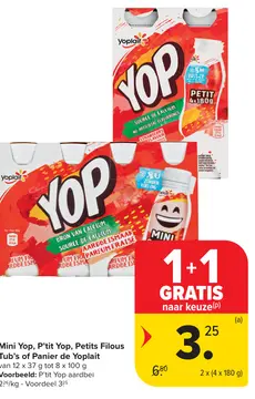 Aanbieding: Mini Yop, P'tit Yop, Petits Filous Tub's 