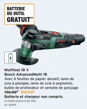 Offre: Multitool 18 V Bosch AdvancedMulti 18