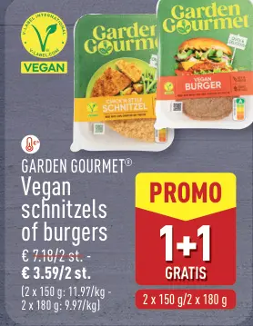 Aanbieding: Vegan schnitzels of burgers