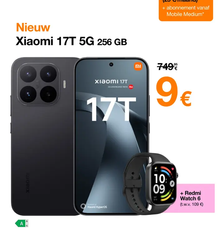 Promotie: Xiaomi 17T 5G 256GB + Redmi Watch 6