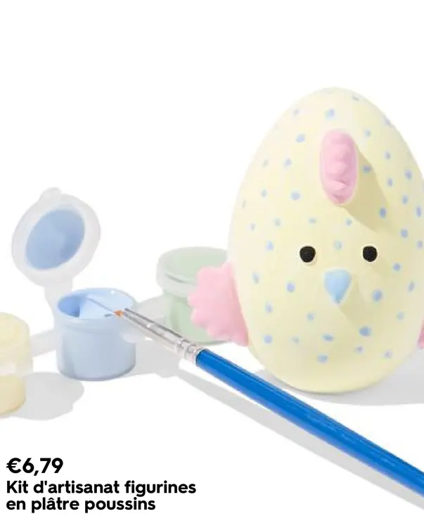 Offre: Kit d'artisanat figurines en plâtre poussins