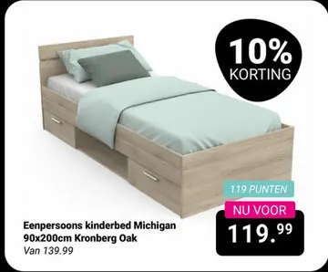 Aanbieding: Eenpersoons kinderbed Michigan Kronberg Oak
