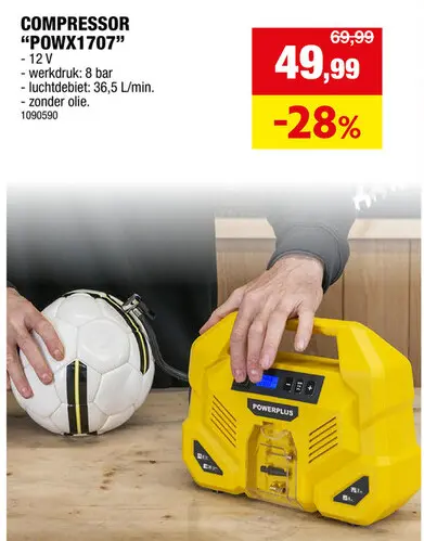 Promotie: Powerplus POWX1707 compressor 120W