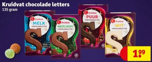 Aanbieding: chocolade letters