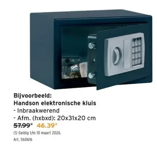 Promotie: elektronische kluis