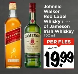 Aanbieding: Johnnie Walker Red Label Whisky of Jameson Irish Whiskey