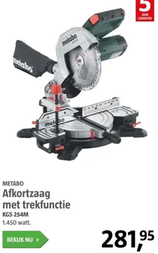 Aanbieding: Afkortzaag met trekfunctie KGS 254M