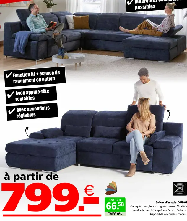 Offre: Salon d'angle DUBAI