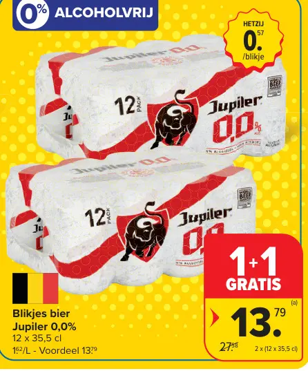 Promotie: Blikjes bier Jupiler 0,0%