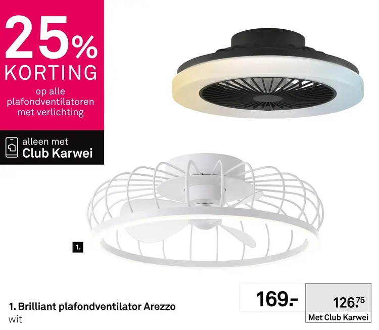 Aanbieding: Alle plafondventilatoren met verlichting