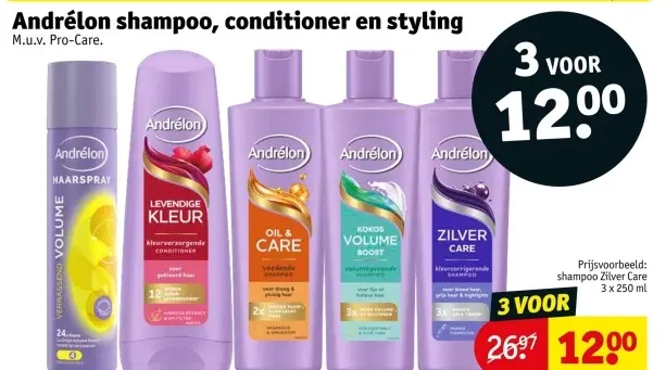 Aanbieding: Andrélon shampoo, conditioner en styling