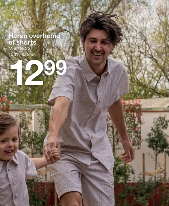 Aanbieding: Heren overhemd of shorts