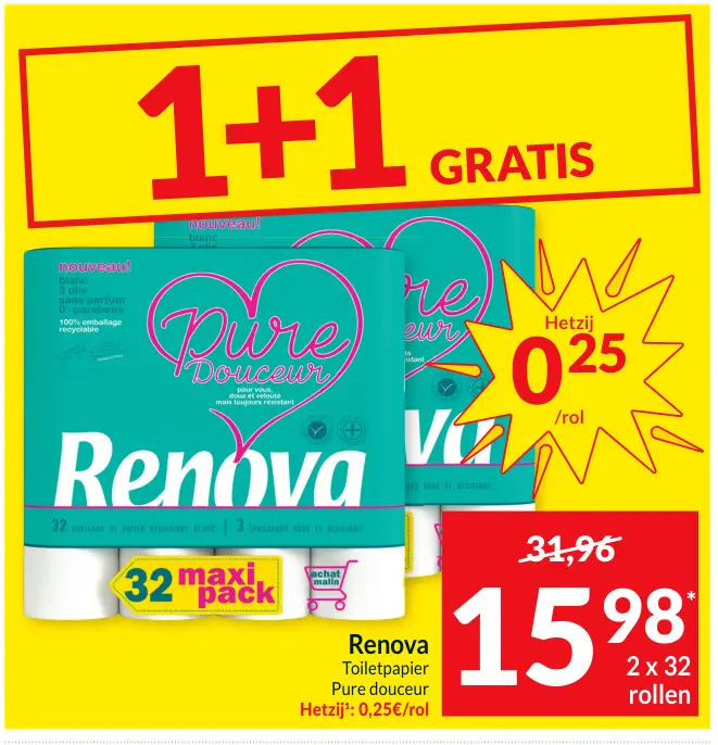 Promotie: Toiletpapier Pure douceur