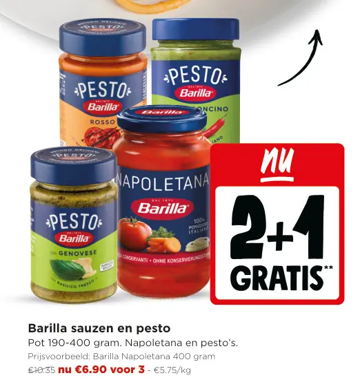 Promotie: Barilla sauzen en pesto