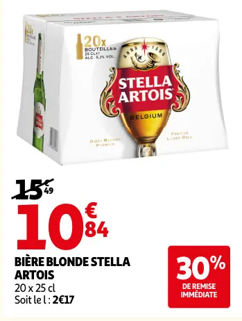 Promotie: Bière blonde Stella Artois