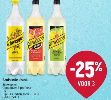 Aanbieding: Bruisende drank Schweppes