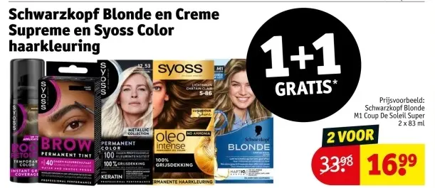 Aanbieding: Schwarzkopf Blonde en Creme Supreme en Syoss Color haarkleuring
