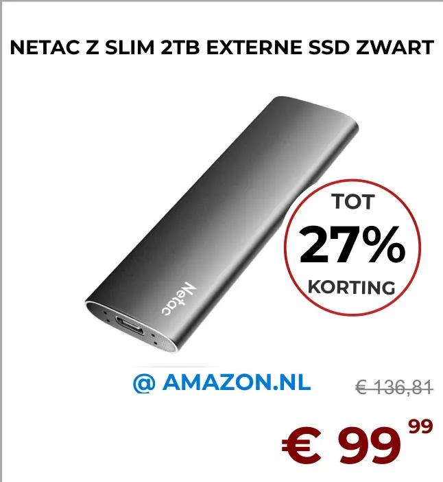 Aanbieding: Z slim 2tb externe ssd zwart