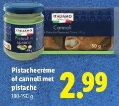Aanbieding: Pistachecrème of cannoli met pistache