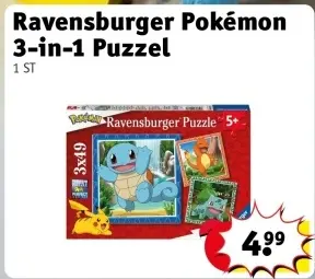 Aanbieding: Ravensburger Pokémon 3-in-1 Puzzel