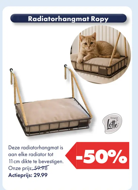 Aanbieding: Radiatorhangmat Ropy