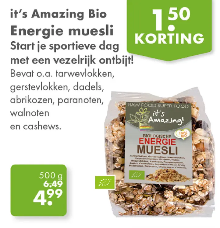 Aanbieding: it's Amazing Bio Energie muesli