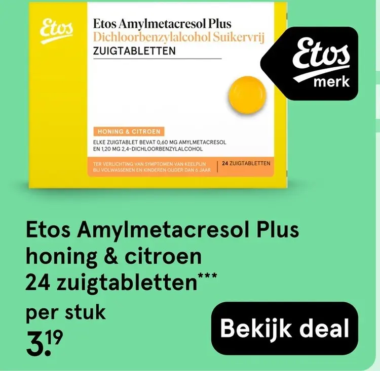Aanbieding: Amylmetacresol Plus honing & citroen zuigtabletten