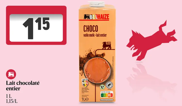 Offre: Lait chocolaté entier