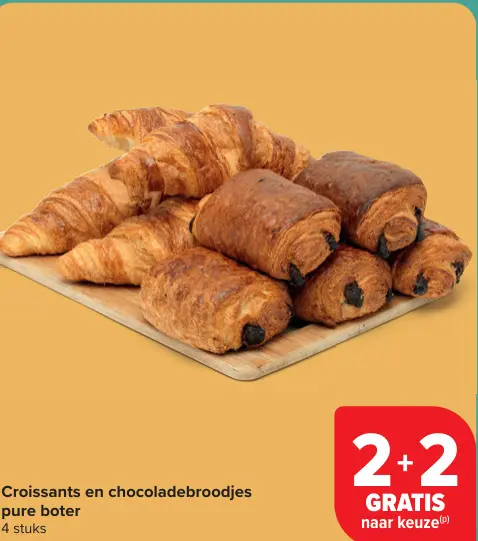 Promotie: Croissants en chocoladebroodjes pure boter