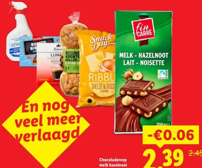 Aanbieding: Chocoladereep melk hazelnoot