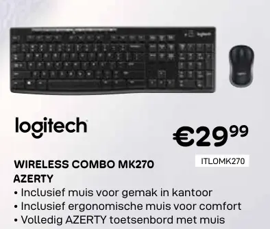 Promotie: Wireless combo mk270 azerty