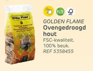 Promotie: Golden flame houtblokken ‘ovengedroogd’ 10,5dm³