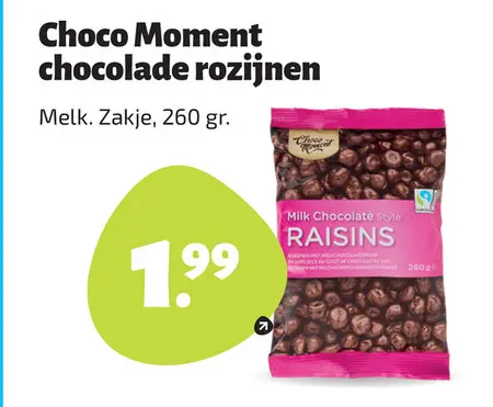 Aanbieding: chocolade rozijnen