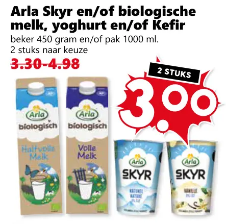 Aanbieding: Arla Skyr en/of biologische melk, yoghurt en/of Kefir