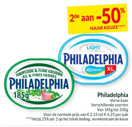 Promotie: Philadelphia Verse kaas