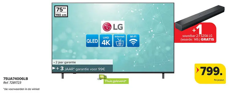 Aanbieding: 75UA74006LB TV 4K